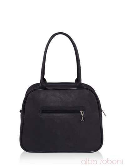 Брендова сумка з вышивкою, модель 161242 чорний. Зображення товару, вид ззаду.