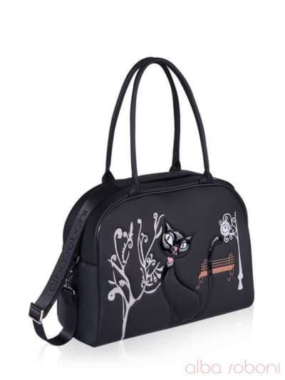 Шкільна сумка з вышивкою, модель 161503 чорний. Зображення товару, вид збоку.