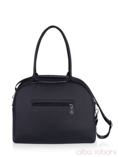 Брендова сумка з вышивкою, модель 161504 чорний. Зображення товару, вид ззаду.