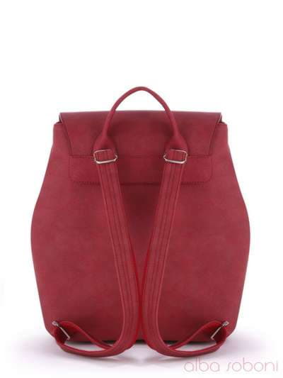 Літній рюкзак з вышивкою, модель 170125 червоний. Зображення товару, вид ззаду.