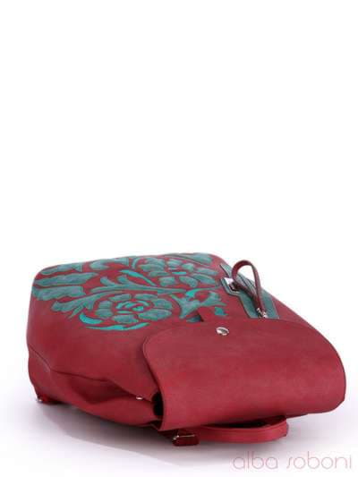 Літній рюкзак з вышивкою, модель 170125 червоний. Зображення товару, вид додатковий.