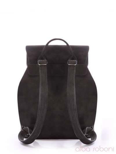 Модний рюкзак з вышивкою, модель 170126 темно сірий. Зображення товару, вид ззаду.