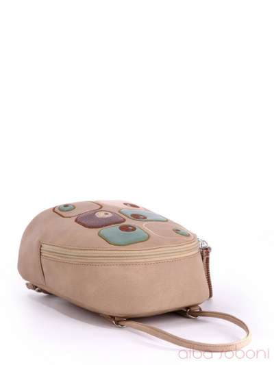 Модний міні-рюкзак з вышивкою, модель 170132 бежевий. Зображення товару, вид додатковий.