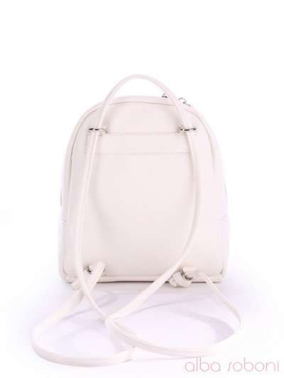 Літній міні-рюкзак з вышивкою, модель 170133 білий. Зображення товару, вид ззаду.