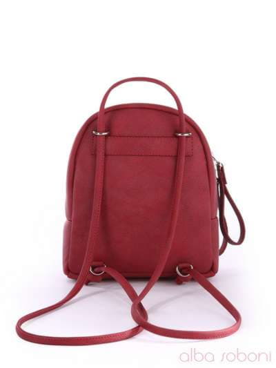 Модний міні-рюкзак з вышивкою, модель 170135 червоний. Зображення товару, вид ззаду.