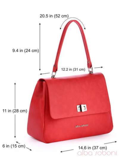 Стильна сумка-портфель, модель 170084 червоний. Зображення товару, вид додатковий.