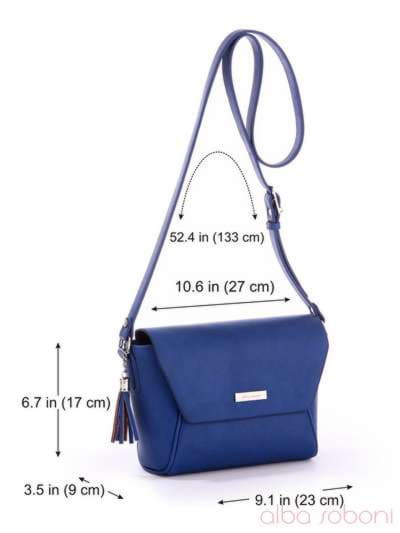 Стильна сумка маленька, модель 170096 синій. Зображення товару, вид додатковий.