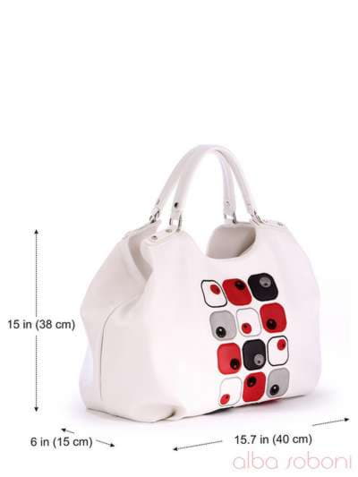 Літня сумка з вышивкою, модель 170103 білий. Зображення товару, вид додатковий.