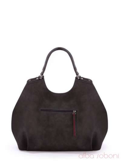 Літня сумка з вышивкою, модель 170106 темно сірий. Зображення товару, вид ззаду.