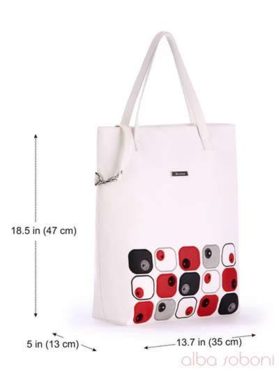 Стильна сумка з вышивкою, модель 170113 білий. Зображення товару, вид додатковий.
