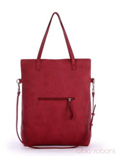 Модна сумка з вышивкою, модель 170115 червоний. Зображення товару, вид ззаду.