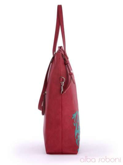 Модна сумка з вышивкою, модель 170115 червоний. Зображення товару, вид додатковий.