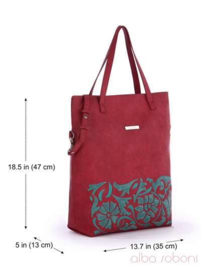 Модна сумка з вышивкою, модель 170115 червоний. Зображення товару, вид додатковий.