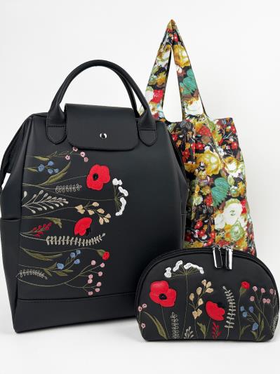 Фото товара: комплект (рюкзак та косметичка) n26104 чорний. Фото - 1.