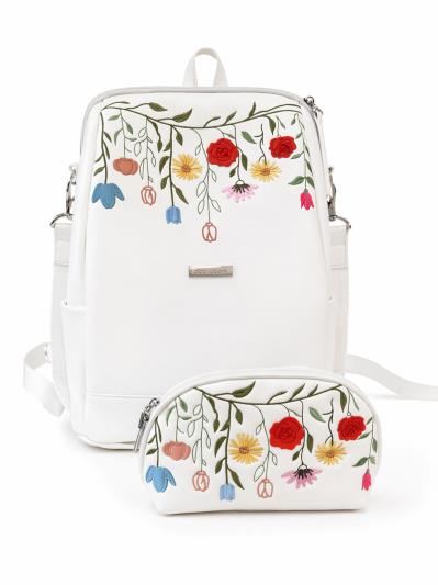 Фото товара: комплект (рюкзак та косметичка) n26119 білий. Фото - 1.