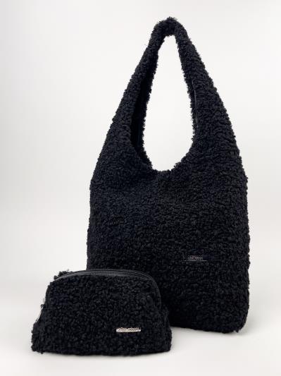 Фото товара: комлект (сумка та косметичка) n25098 чорний. Фото - 1.