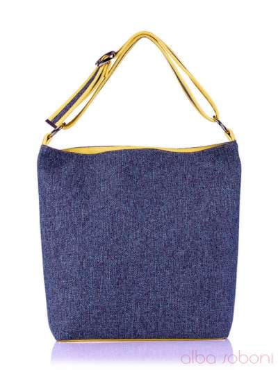 Літня сумка з вышивкою, модель 130864 синій. Зображення товару, вид ззаду.
