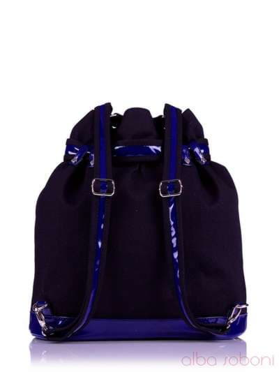 Літня сумка - рюкзак з вышивкою, модель 130870 чорний (джинс). Зображення товару, вид додатковий.