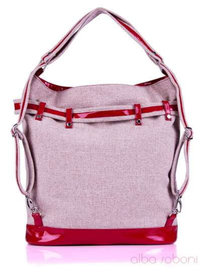 Літня сумка - рюкзак з вышивкою, модель 130872 льон бежевий. Зображення товару, вид додатковий.