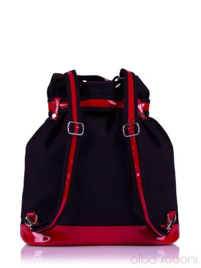 Стильна сумка - рюкзак з вышивкою, модель 130872 чорний (джинс). Зображення товару, вид додатковий.