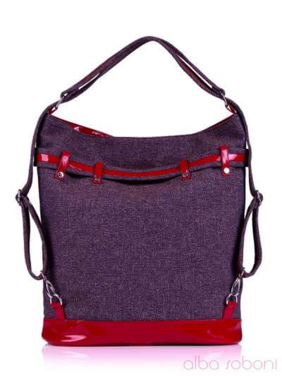 Жіноча сумка - рюкзак з вышивкою, модель 130872 льон коричневий. Зображення товару, вид додатковий.