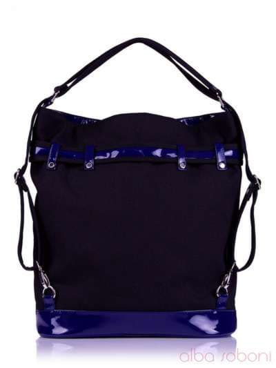Літня сумка - рюкзак з вышивкою, модель 130873 чорний (джинс). Зображення товару, вид додатковий.