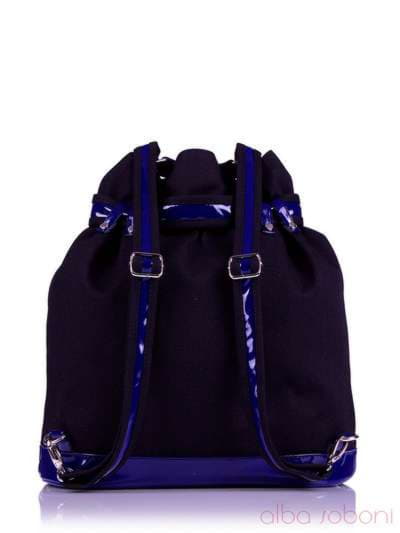 Літня сумка - рюкзак з вышивкою, модель 130873 чорний (джинс). Зображення товару, вид додатковий.