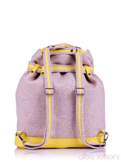 Літня сумка - рюкзак з вышивкою, модель 130874 льон бежевий. Зображення товару, вид додатковий.