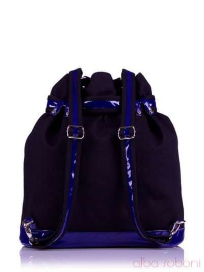 Жіноча сумка - рюкзак з вышивкою, модель 130875 чорний (джинс). Зображення товару, вид додатковий.
