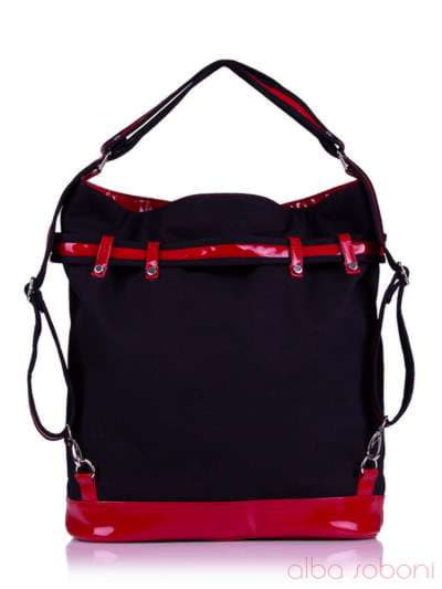 Літня сумка - рюкзак з вышивкою, модель 130876 чорний (джинс). Зображення товару, вид додатковий.