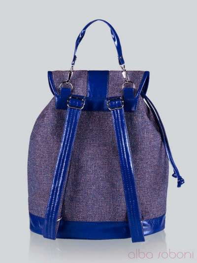 Літній рюкзак з вышивкою, модель 141240 льон коричневий. Зображення товару, вид ззаду.