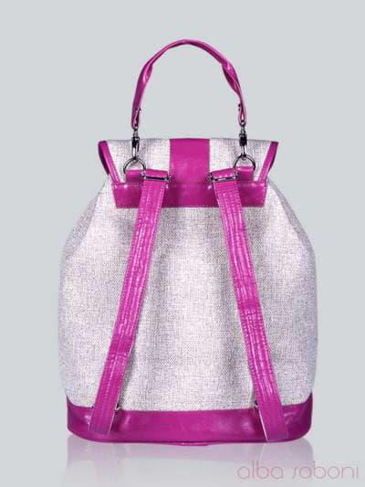 Жіночий рюкзак з вышивкою, модель 141241 льон бежевий. Зображення товару, вид ззаду.