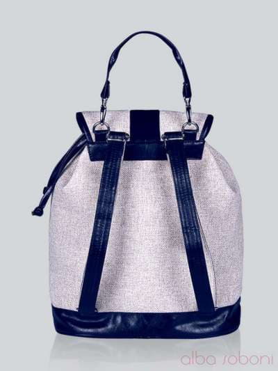 Модний рюкзак з вышивкою, модель 141244 льон бежевий. Зображення товару, вид ззаду.