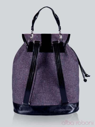 Жіночий рюкзак з вышивкою, модель 141245 льон коричневий. Зображення товару, вид ззаду.