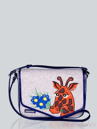 Літня сумка з вышивкою, модель 141254 льон бежевий. Зображення товару, вид спереду.