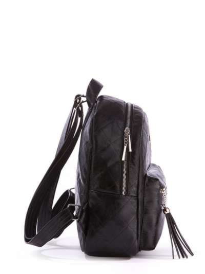 Стильний рюкзак з вышивкою, модель 171531 чорний. Зображення товару, вид ззаду.