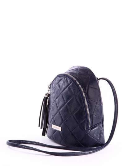 Жіночий міні-рюкзак з вышивкою, модель 171542 синій. Зображення товару, вид ззаду.