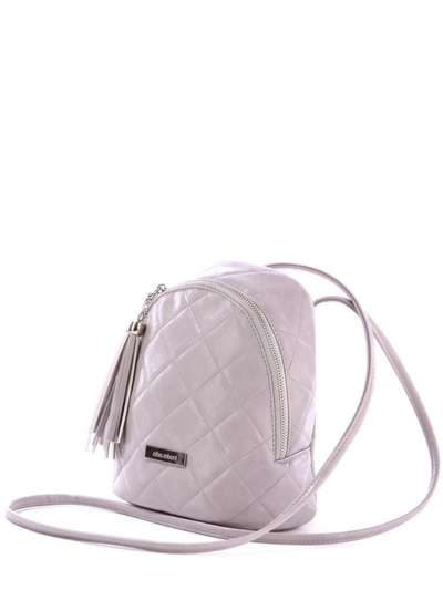 Жіночий міні-рюкзак з вышивкою, модель 171545 сірий. Зображення товару, вид ззаду.