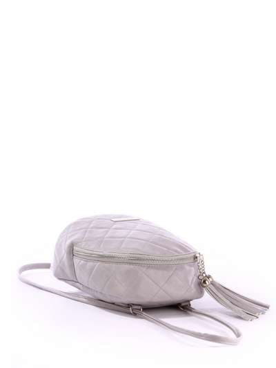 Жіночий міні-рюкзак з вышивкою, модель 171545 сірий. Зображення товару, вид додатковий.