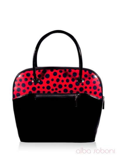 Стильна сумка, модель 131101 чорно-червоний. Зображення товару, вид ззаду.