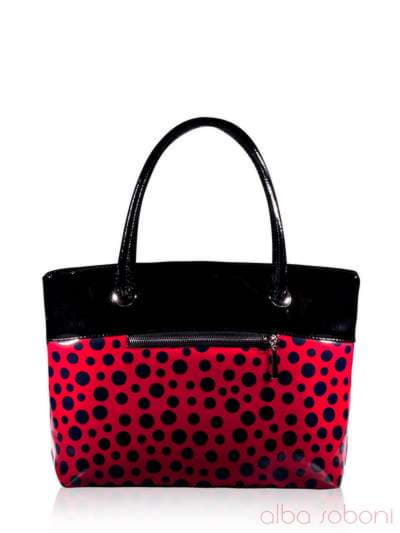 Модна сумка, модель 131110 чорно-червоний. Зображення товару, вид ззаду.