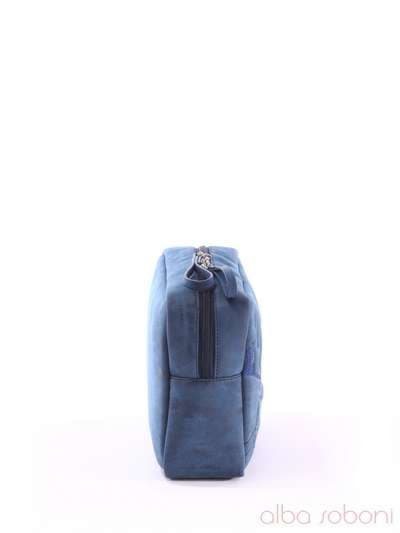 Модна косметичка з вышивкою, модель 808 синій. Зображення товару, вид ззаду.