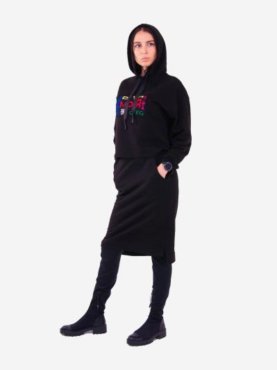 Фото товара: жіночий костюм з юбкою L чорний (202-011-03). Вид 4.