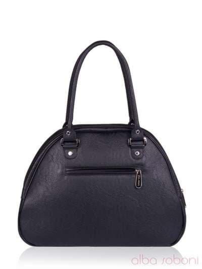 Брендова сумка - саквояж з вышивкою, модель 152300 чорний. Зображення товару, вид ззаду.