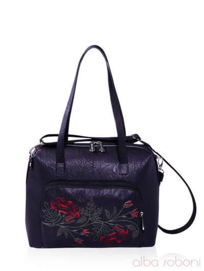 Стильна сумка з вышивкою, модель 151403 чорний. Зображення товару, вид ззаду.