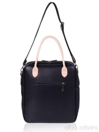 Стильна сумка з вышивкою, модель 152341 чорний. Зображення товару, вид ззаду.