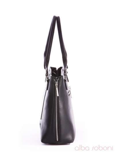 Стильна сумка з вышивкою, модель 162361 чорний. Зображення товару, вид ззаду.