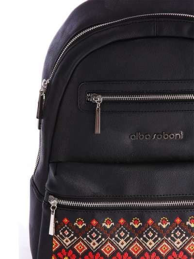 Модна сумка з вышивкою, модель 162370 чорний. Зображення товару, вид додатковий.