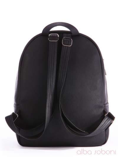 Брендова сумка з вышивкою, модель 162371 чорний. Зображення товару, вид ззаду.
