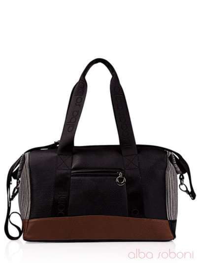 Молодіжна сумка з вышивкою, модель 130980 коричневий. Зображення товару, вид ззаду.